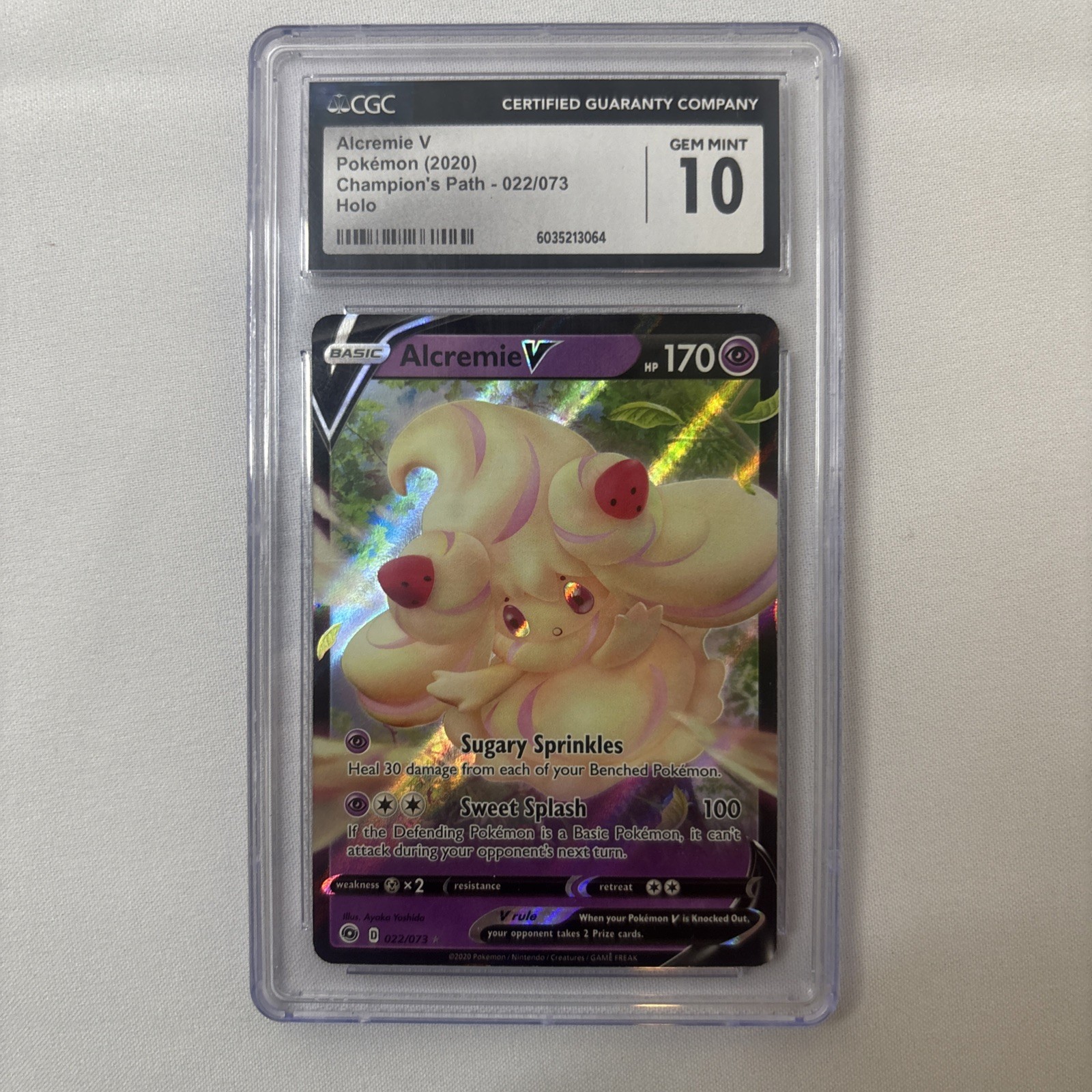 2020 Pokemon: ALCREMIE V 022/073 - [Champion's Path Set] - Gem Mint - PSA 10 💎