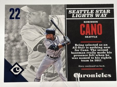 2017 Panini Chronicles #99 Robinson Cano Blue #/399 Card Seattle Mariners