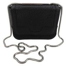 Sandro Black Lambskin Leather Silver Tone Met...