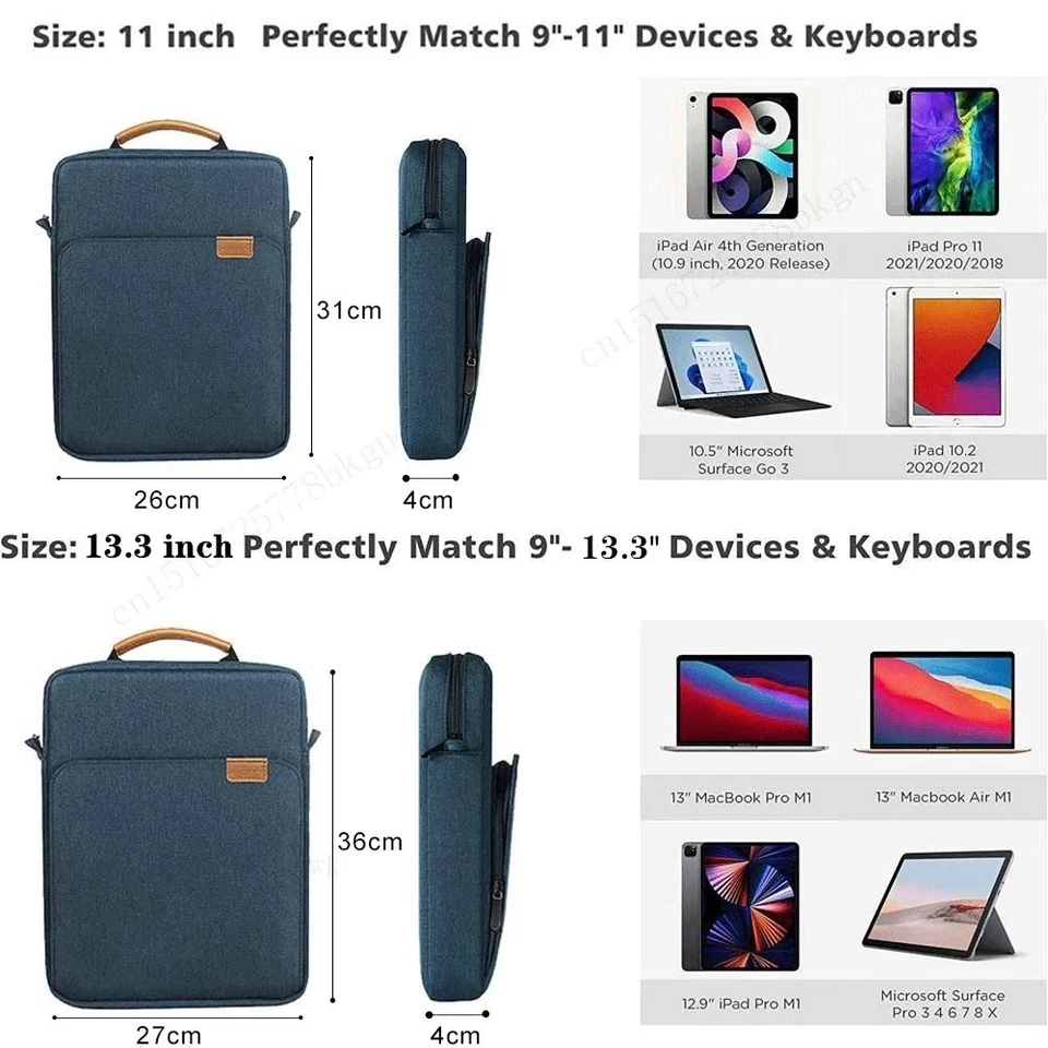 Tablet Sleeve Bag iPad Pro 12.9 11 Air 10.9 10.2 9th-7th Gen Pouch Protective - Image 3 of 4