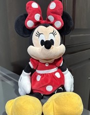 Disney Store Minnie Mouse Plush Doll Stuffed Toy Red White Polka Dot 17" Genuine