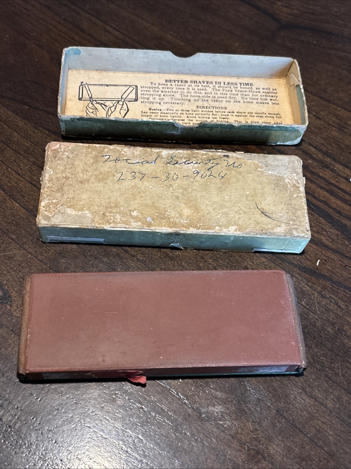 Nice Vintage PIKE EZY EDGE - Razor Hone - Sharpening Stone - In Box