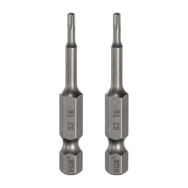 "FüR T8 Torx Schraubendreherbit 2 StüCk 1/4\" Sechskantschaft 2\" Magnetspitze"-image