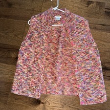 Talbot Vintage Women’s Vest Size LG Varigated Wool Blend Button Close Hong Kong