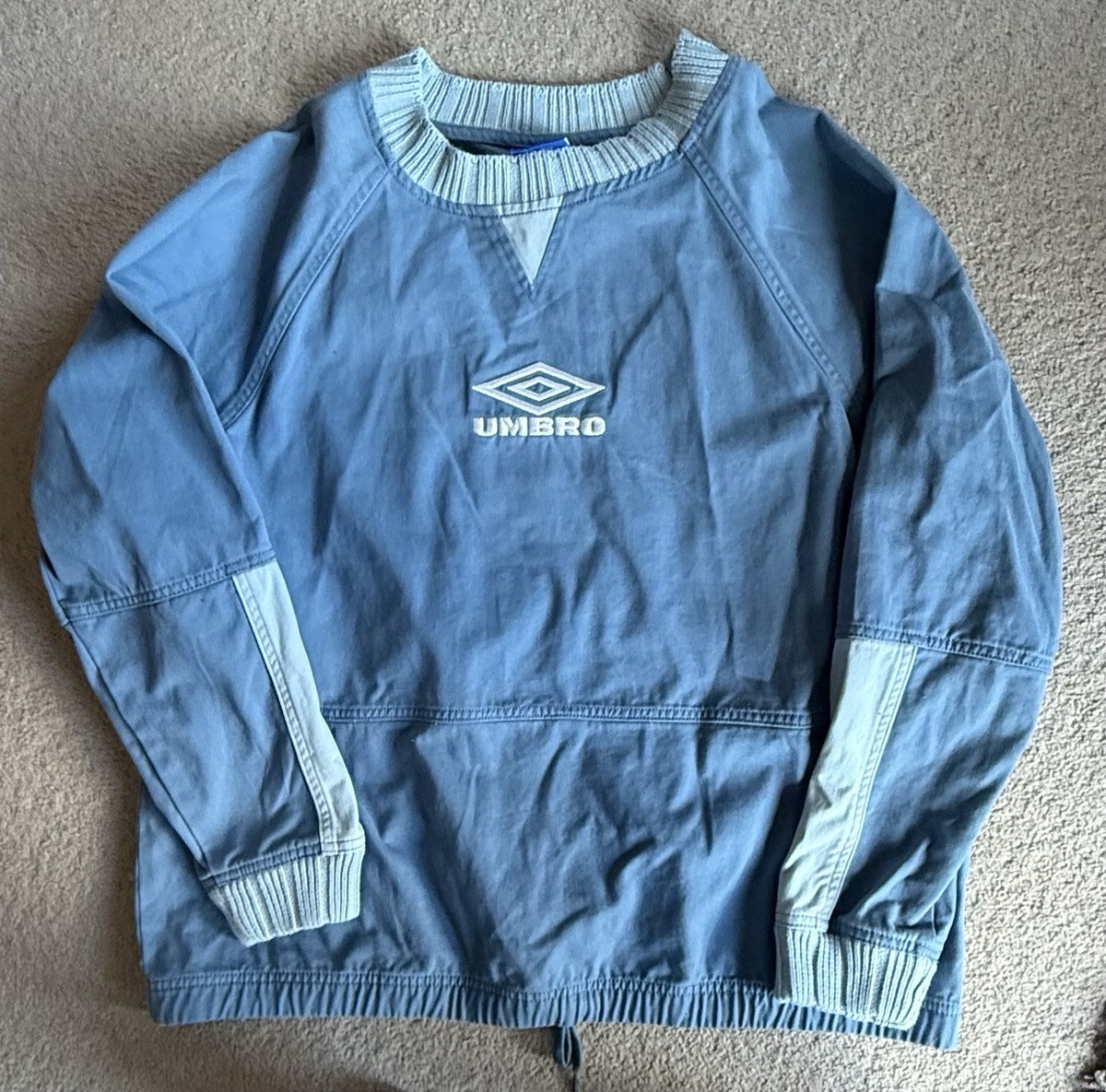 Umbro Vintage 90s Maine Road Drill Top Liam Gallagher Oasis