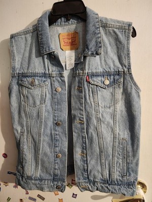 Levi s Denim Vest Kids L 12 13 Years Blue Sleeveless Trucker Jacket