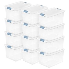 Sterilite 64 Qt Clear Plastic Stackable Stora...