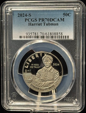 PCGS PR 70 DCAM 2024 S Harriet Tubman Commemorative Half Dollar Coin 50C-858