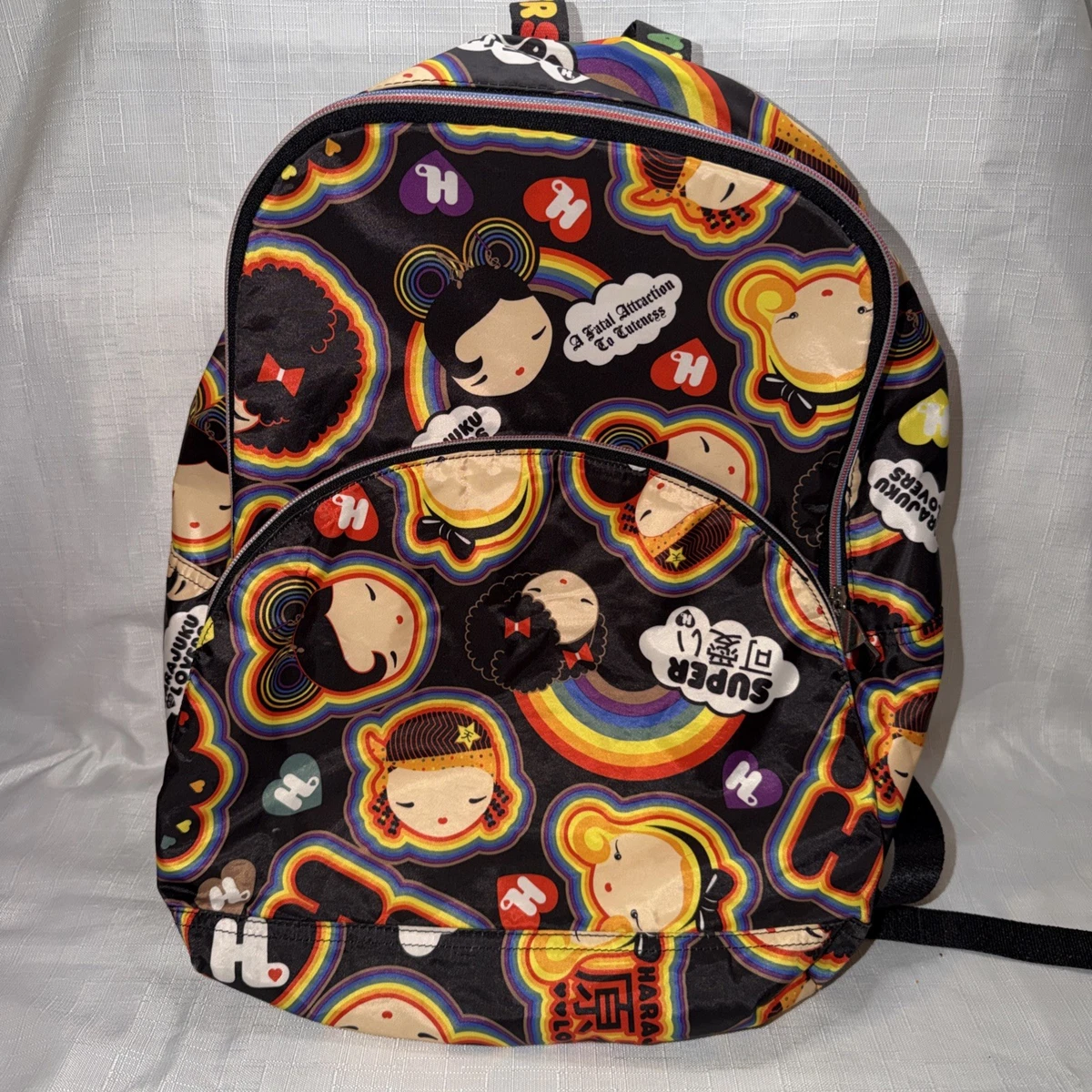 HARAJUKU LOVERS Eskimo Kisses Print Backpack w/Heart Mirror Bag Charm Snowflakes Harajuku Lovers Exterior Bags & Handbags for Women for sale  main image 4