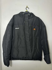 Brand New Ellesse Black Hooded Puffer Jacket Y2K  - Size UK 20 Plus Size