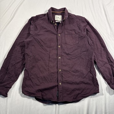 Tom Tailor Button Down Oxford Shirt Maroon Men s Medium Regular Fit 