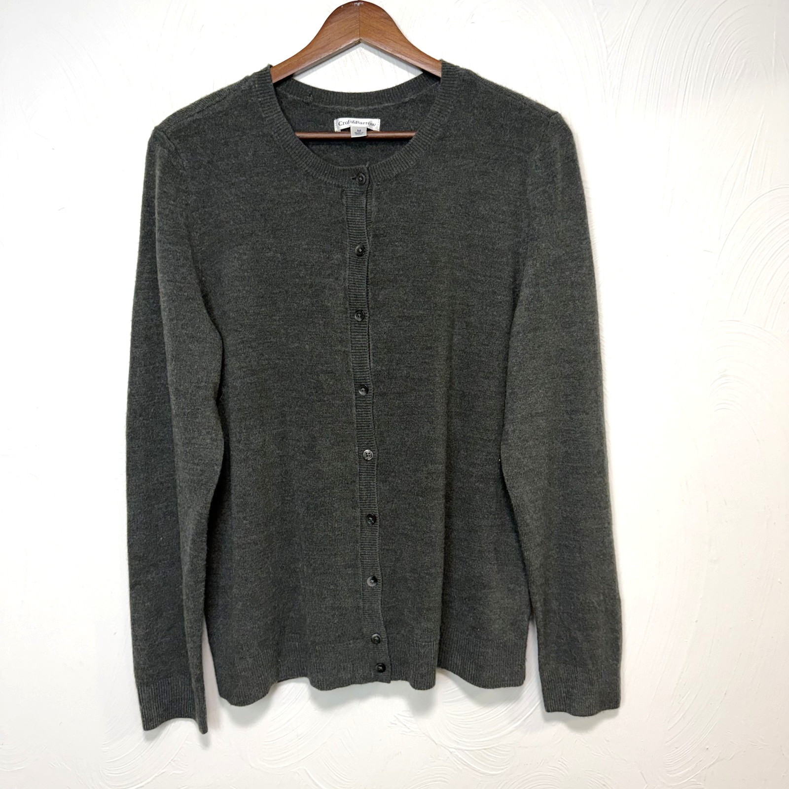 Croft & Barrow Women's Dark Gray Button Up Long Sleeve Cardigan Sweater Medium