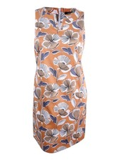 Nine West Women's Split-Neck Floral Dress (18, Canyon/DuneMulti)