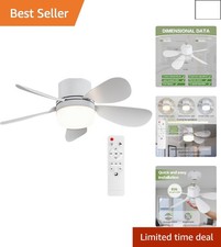 Versatile 16.54" Ceiling Fan Light with Timer  Dimmable LED - Remote Included