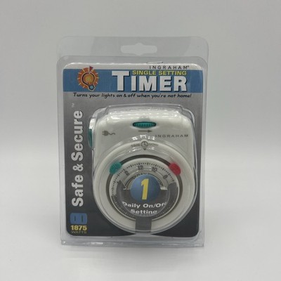 Ingraham Single Setting Timer - Model 12-820 - Wall Plug Outlet 1875 Watts