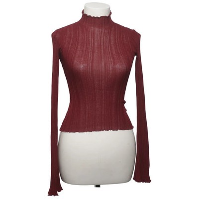 H&M, Rollkragenpullover, Größe: S, Rot, Einfarbig, Rippenstrick, Damen #mPo