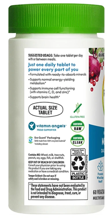 Multivitamínico masculino One 50+ | 120 comprimidos | Mistura de superalimentos | por Rainbow Light - Imagem 3 de 4