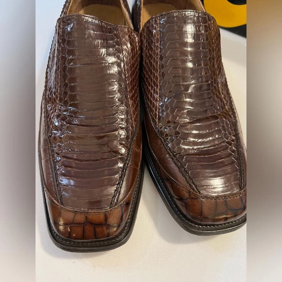 Buen estado ~ Stacy Adams Asher Para hombres Informales Zapatos de Vestir Puntera Cuadrada Mocasines Marrón ~ 10.5 Foto 2 de 4