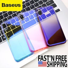 For iPhone XS Max Glow Gradient TPU Shockproof Phone Case Cover