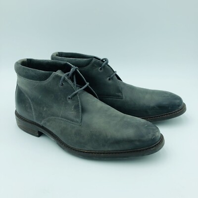 Cole Haan Grand Os Mens 9 Gray Leather Chukka Cambridge Boots