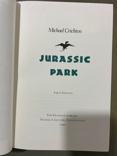 Franklin Library Jurassic Park - Michael Crichton SIGNED 1st Edition - Picture 3 of 8