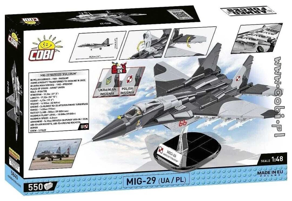 MIG 29 brick plane model - COBI 5840 - 590 bricks - Image 2 of 4