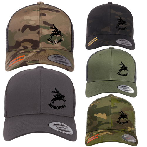 AIRBORNE PEGASUS CAP Hat Military Army Flexfit Trucker Snapback yupoong Camo - Picture 1 of 10