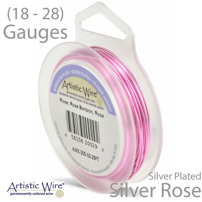 Rose Silver Plated Tarnish-Resistant Artistic Craft Wire - Round Wire (18-28GA)