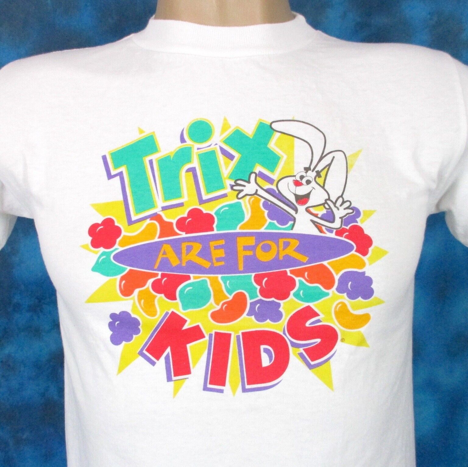 Ti lytter Råd vintage 90s TRIX ARE FOR KIDS CARTOON T-Shirt XXS cereal tv rabbit single  stitch | eBay