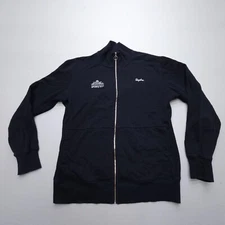 Rapha Logo Track Jacket Mens Large Full Zip Cycling Casual 100% Cotton Black
