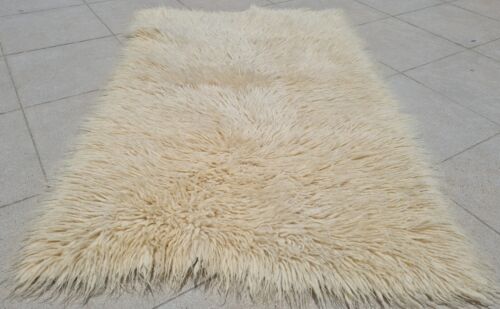 Hand Woven Soft Woolen New Zealand Wool Area Rug Pet Rug 3.4 x 2.4 Ft - Picture 1 of 6