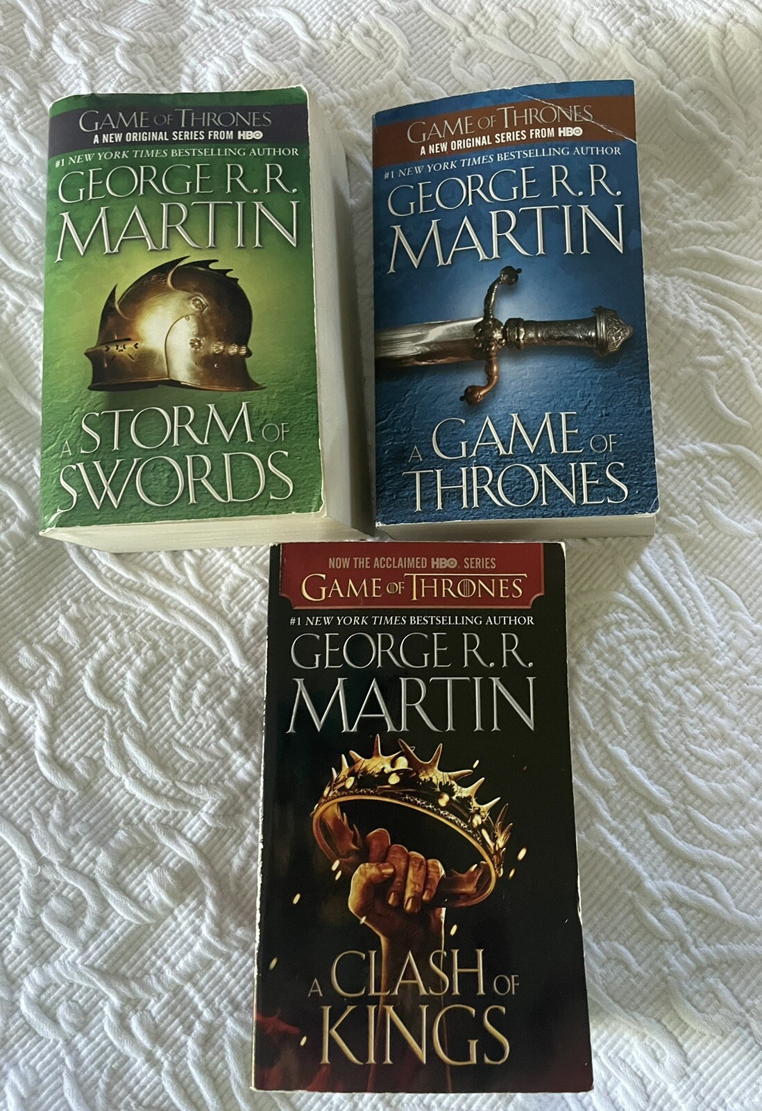 George RR Martin Books Set Of 3 Paperbacks Game Thrones Storm Swords Clash Kings-image