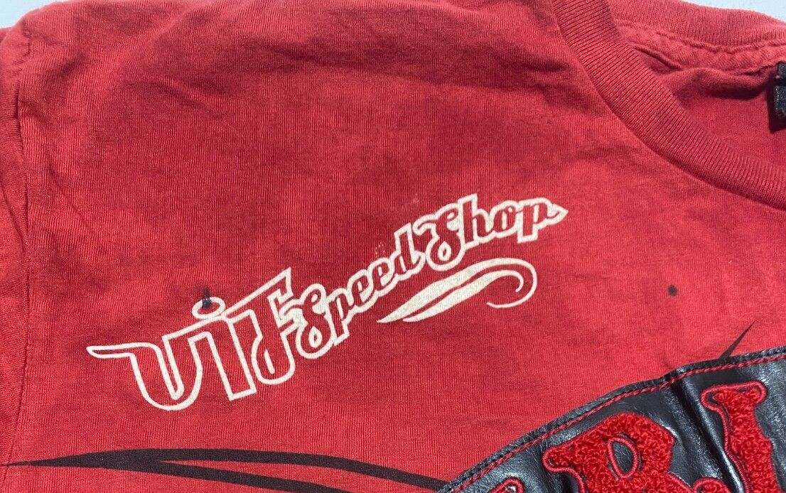 Authentic Vintage Men's Christian Audigier T-shirt Patch LS Red L