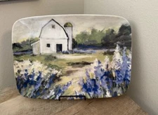 White Barn Ceramic Platter 15x 10” Susan Winget Certified International Platter