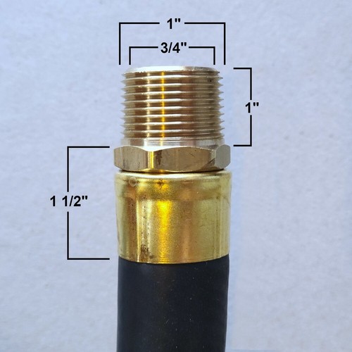 Schwarzer Schlauch 12' mit 3/4" Messingenden (HS129) - Bild 1 von 2