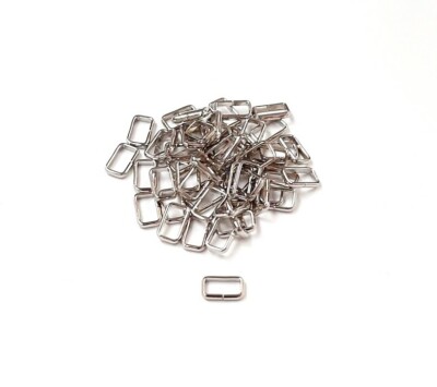 16 mm flach Hundehalsband Schlaufe vernickelt rechteckig Metallband Halter für Gurtband