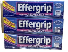 Effergrip Denture Adhesive Cream Extra Strong Holding Power 1.50 oz Pack of 6