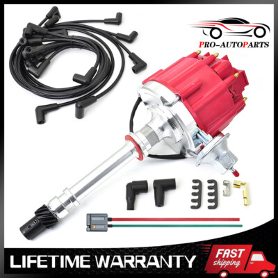 Ignition Distributor &Wire &Pigtail for Chevy w/65K Volt 9000RPM SBC BBC 350 454