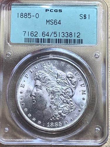 1885-O Morgan Dollar PCGS MS 64 Silver Dollar ~ Old Green Holder