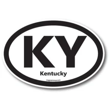 KY Kentucky US State Oval Magnet Decal, 4x6 Inches, Automotive Magnet for Car