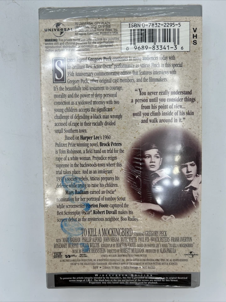 To Kill a Mockingbird VHS, 1998, Widescreen Tape - Image 4 of 4