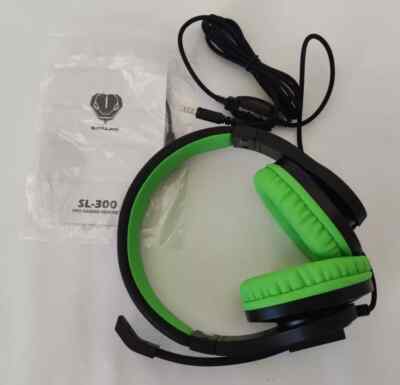 BUTFULAKE Pro Gaming Headset SL-300 3,5mm für Handys Tablet Laptops Schwarz Grün