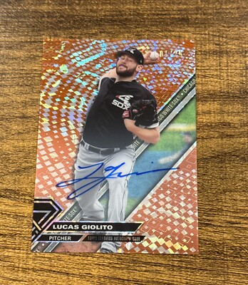 #ad 2017 Topps High Tek Orange Magna Diffractor RC Auto 25 Lucas Giolito 1 1 SSP $19.00