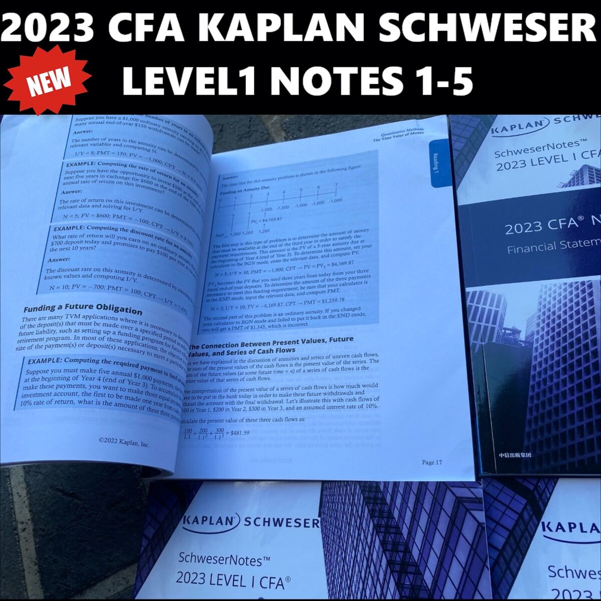 BRAND NEW 2023 CFA Level 1 Kaplan Schweser Notes Books 1-5 + QUICKSHEET