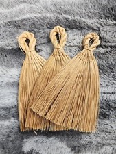 Hand Broom Natural Straw Craft Whisk Broom Twisted Handle Wall Decor Set of 3