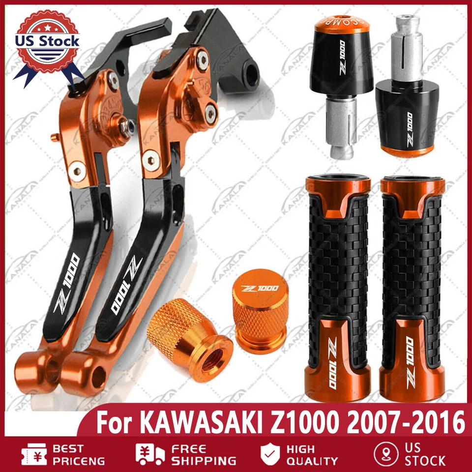 For KAWASAKI Z1000 Z 1000 2007-2016 CNC Handle Grips Cap Brake Clutch Levers Set - Изображение 3 из 4