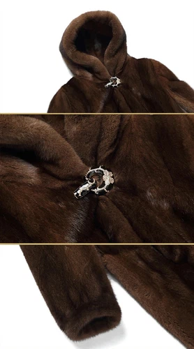 Women's New Mink fur Coat Long Hooded Casual Winter Warm faux fur Jacket - Bild 12 von 14