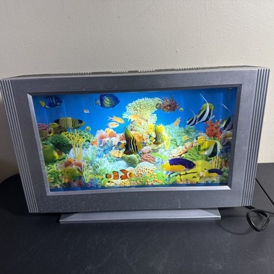Vtg Lighted Y2K  Aquarium Motion Lamp Rotating Tropical Fish Working