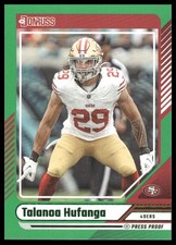 Talanoa Hufanga 2024 Donruss #223 Press Proof Green San Francisco 49ers