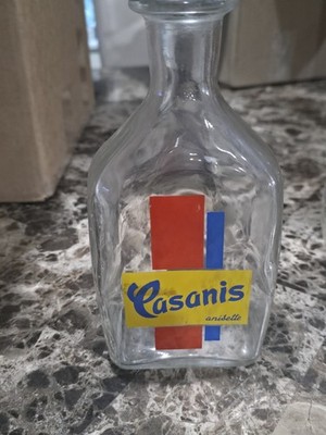 Vintage French Casanis Anisette Bottle Bright Red Yellow Blue